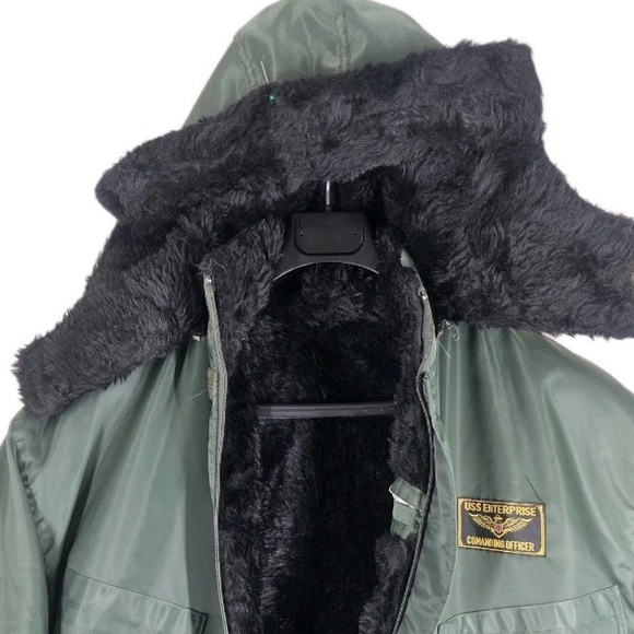 USS Enterprise Insulated Overalls Coveralls Mens 2XL Hooded Insulated Quilted - Picture 9 of 16